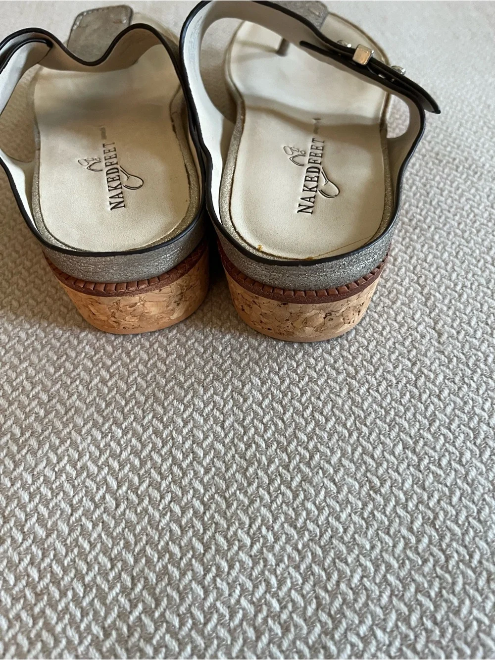 Naked Feet Women's Hadidd Leather Thong Sandals Size 6.5
